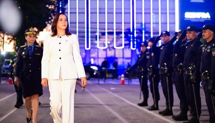 Governadora Mailza participou da cerimônia que celebra os 110 anos da PMAC. Foto: Ingrid Kelly/S...